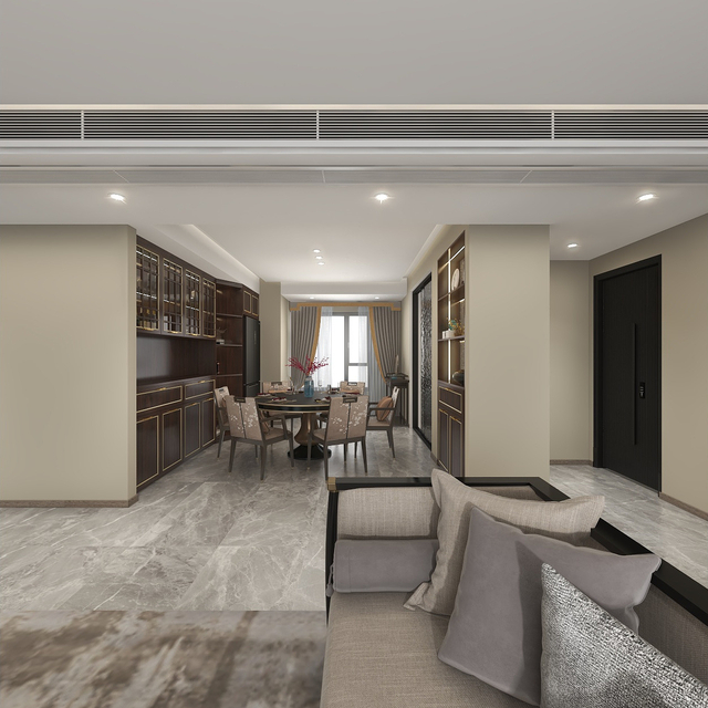 Nuovo armadio televisivo in stile soggiorno in stile cinese con pannello porta a grana in legno scuro