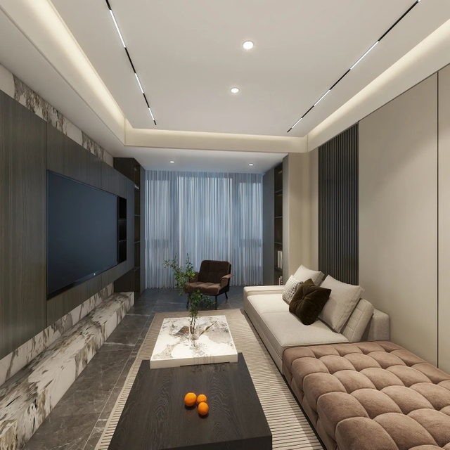 Moderno soggiorno di gabinetto televisivo sinterizzato in pietra di alta qualità