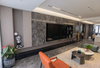 Sinterizzato Sfondo Stone Grilla a parete Alluminio in alluminio TV Cabinet TV